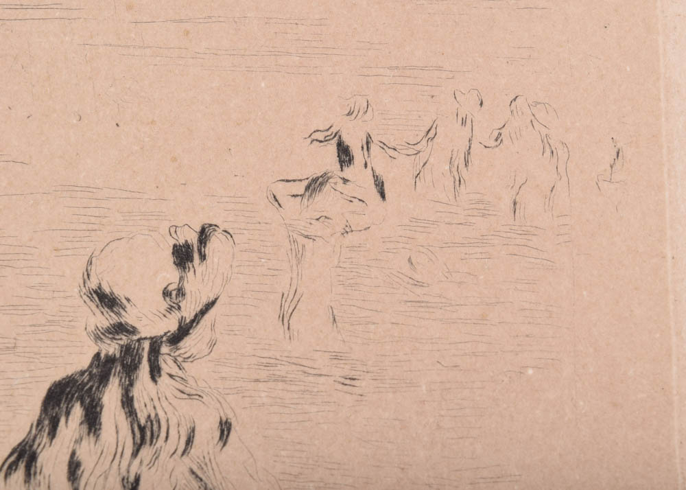 Original Pierre-Auguste Renoir Etching "Sur la plage, à Berneval"