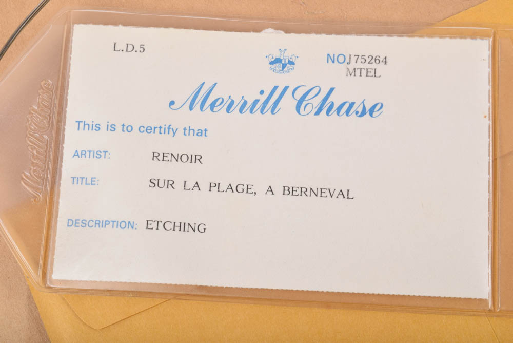 Original Pierre-Auguste Renoir Etching "Sur la plage, à Berneval"