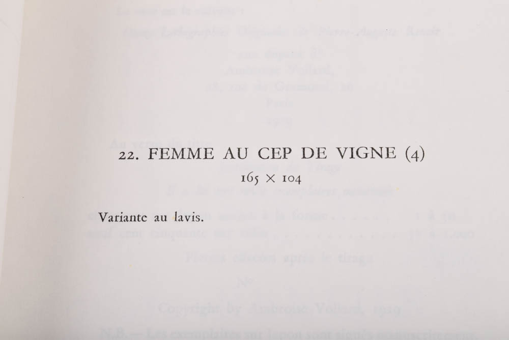 Pierre-Auguste Renoir Lithograph "Femme au cep de Vigne"