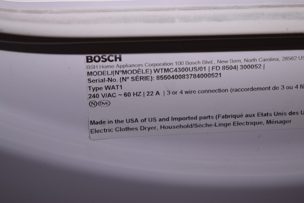 Bosch Nexxt DLX Series Washer and Electric Dryer
