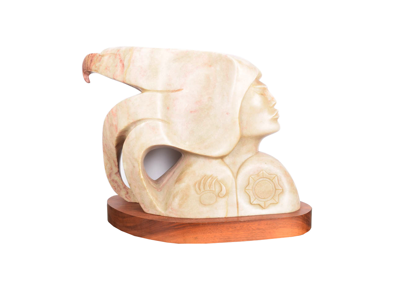 Lorne Fineday Alabaster Sculpture "Eagle Vision"