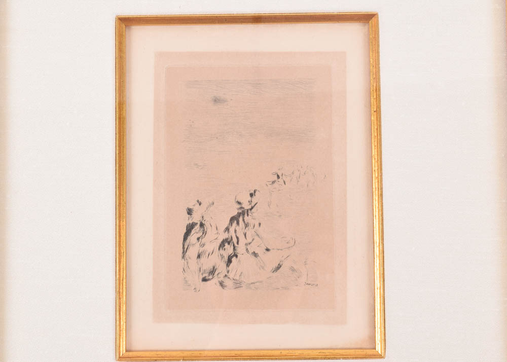 Original Pierre-Auguste Renoir Etching "Sur la plage, à Berneval"