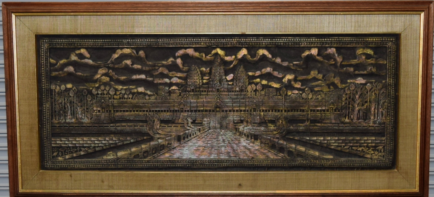 Rare Mid-Century Angkor Wat Temple Rubbing