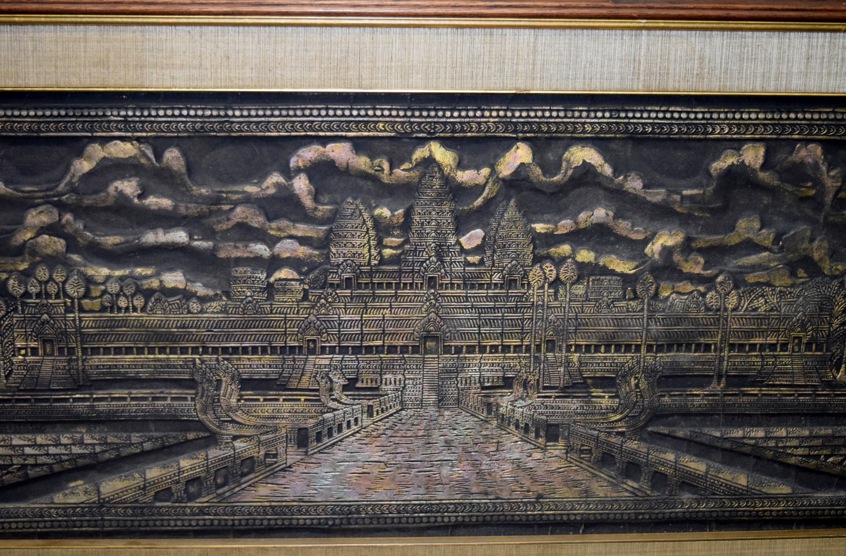 Rare Mid-Century Angkor Wat Temple Rubbing