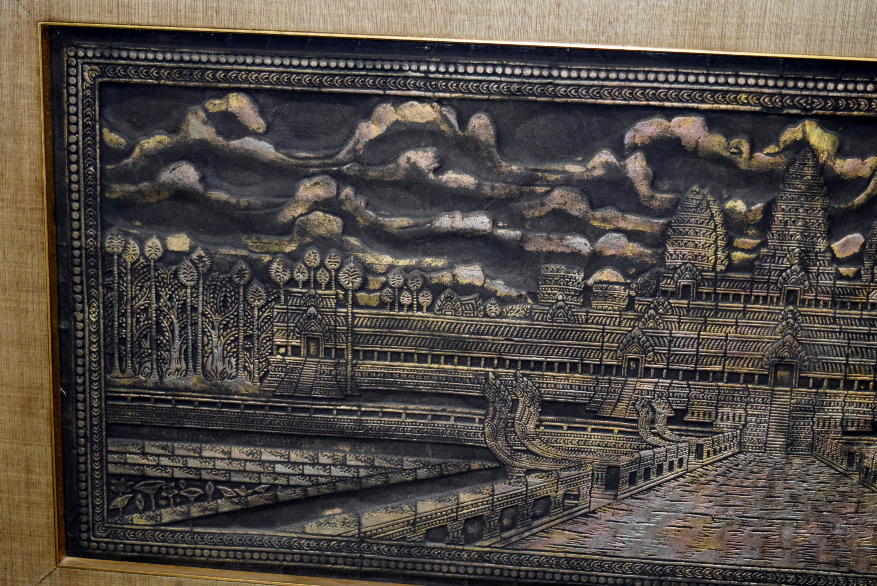 Rare Mid-Century Angkor Wat Temple Rubbing