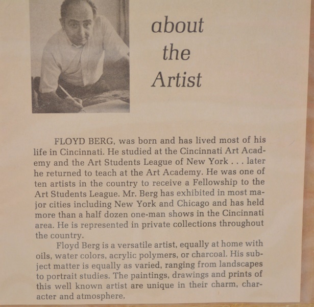 Floyd Berg Fountain Square Offset Lithograph