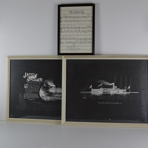 Jacob Strader Framed Memorabilia, Lithograph and Original Musical Score