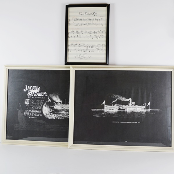 Jacob Strader Framed Memorabilia, Lithograph and Original Musical Score
