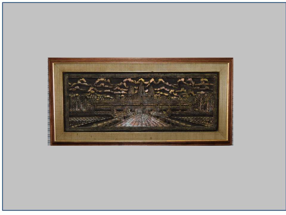 Rare Mid-Century Angkor Wat Temple Rubbing