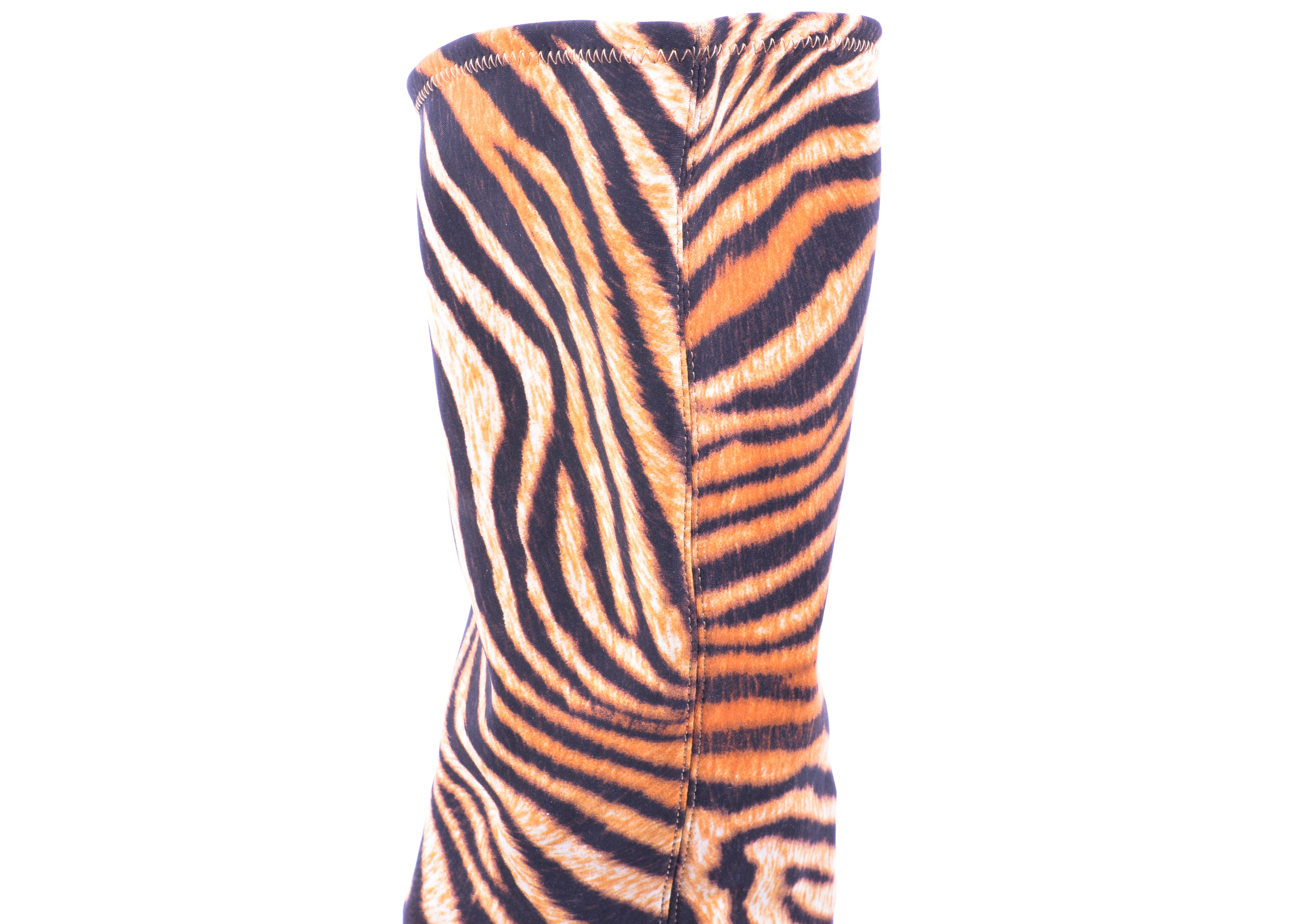 Women's Casadei Tiger Print Heeled Boots, Size 11