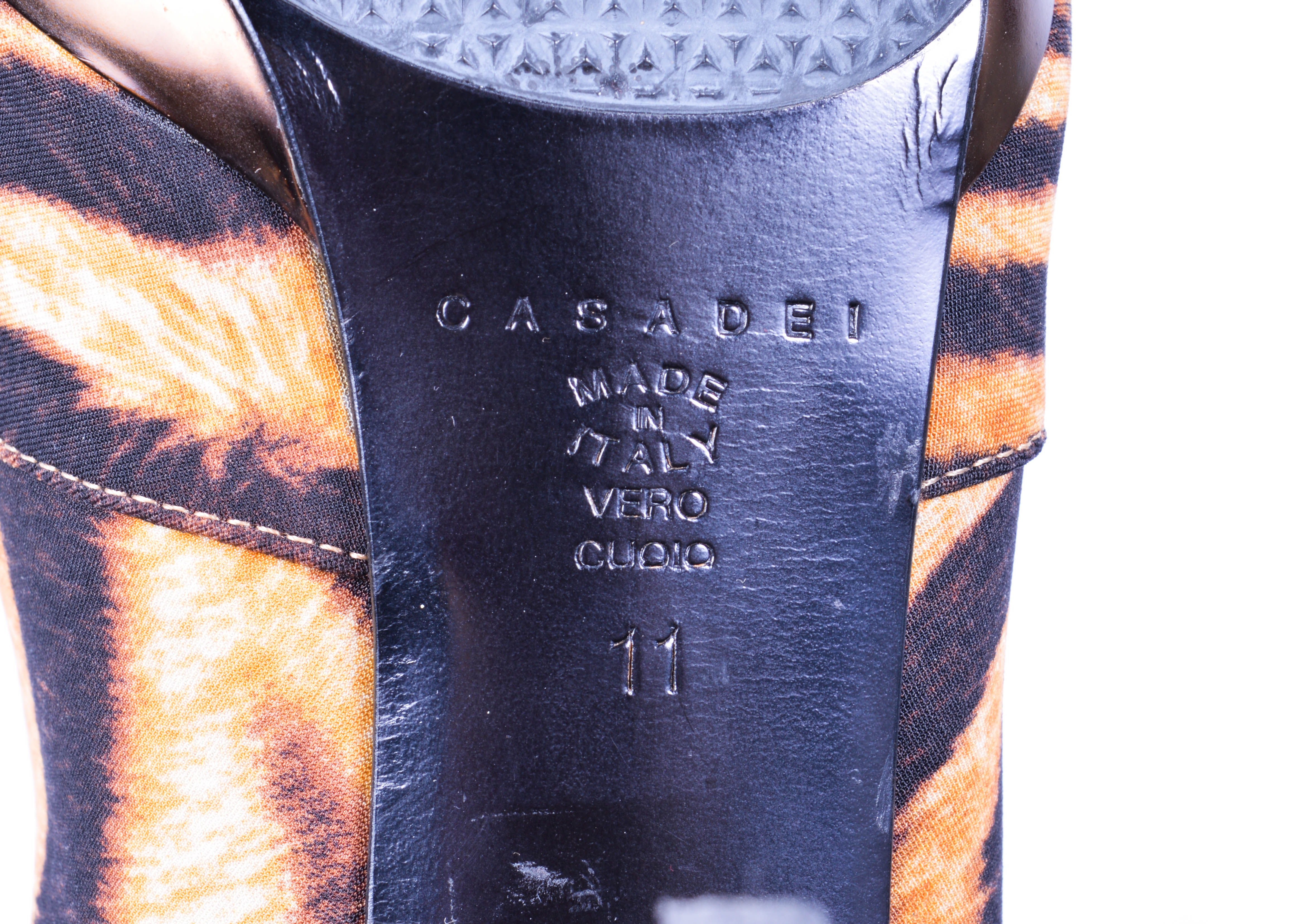 Women's Casadei Tiger Print Heeled Boots, Size 11