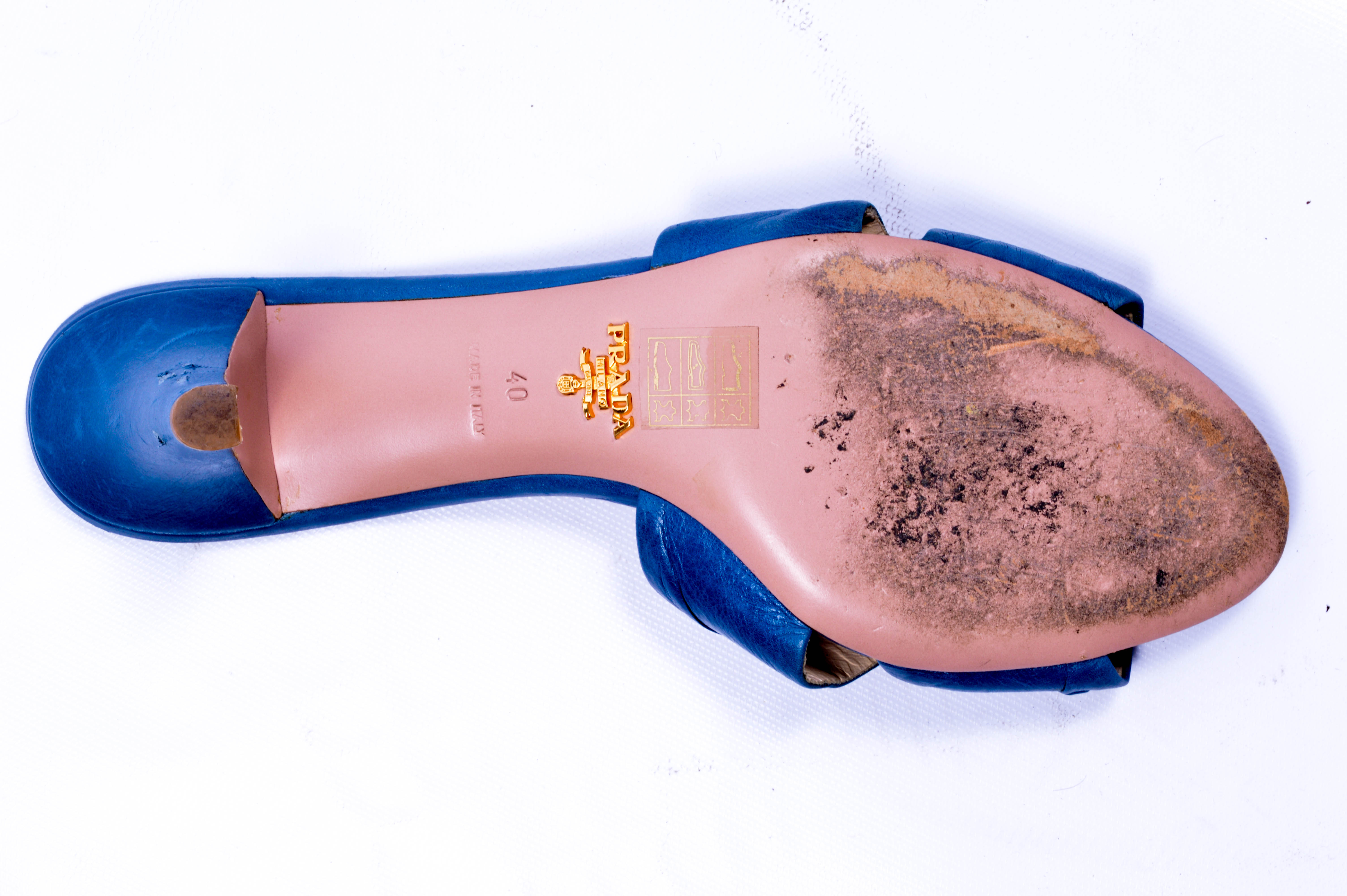 Prada Mules in Blue, Size 40