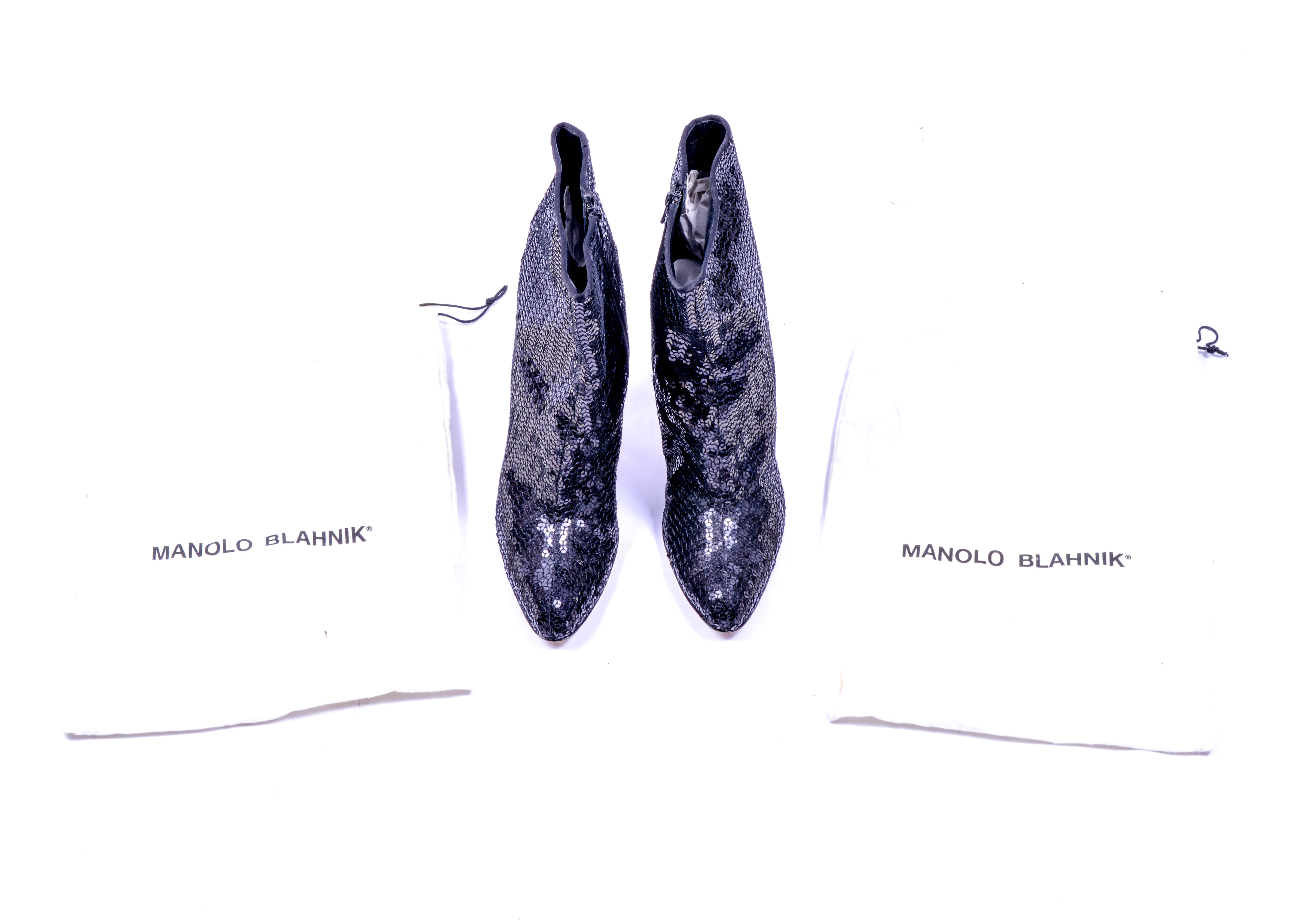 Manolo Blahnik Sequin Boots