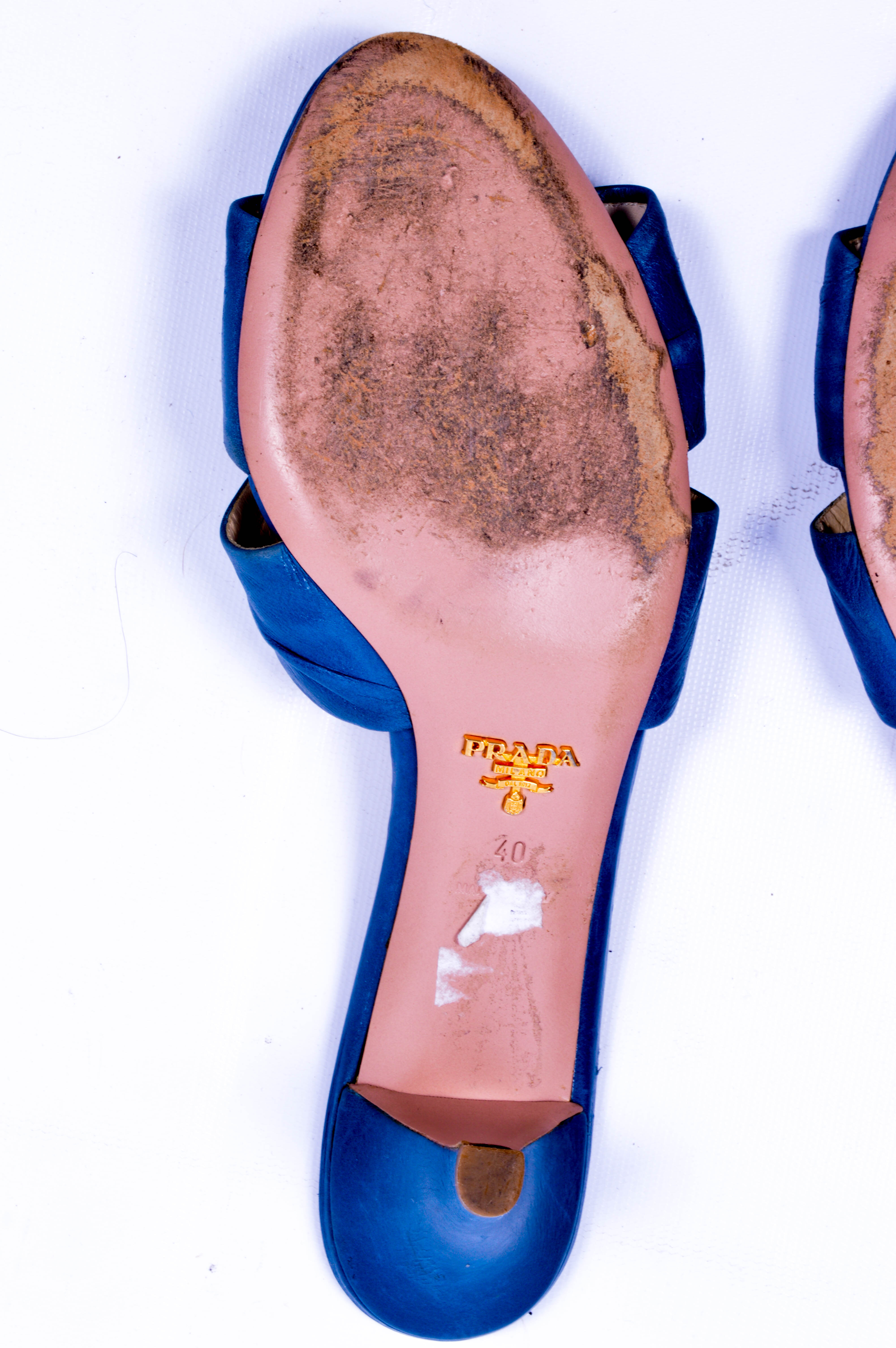 Prada Mules in Blue, Size 40