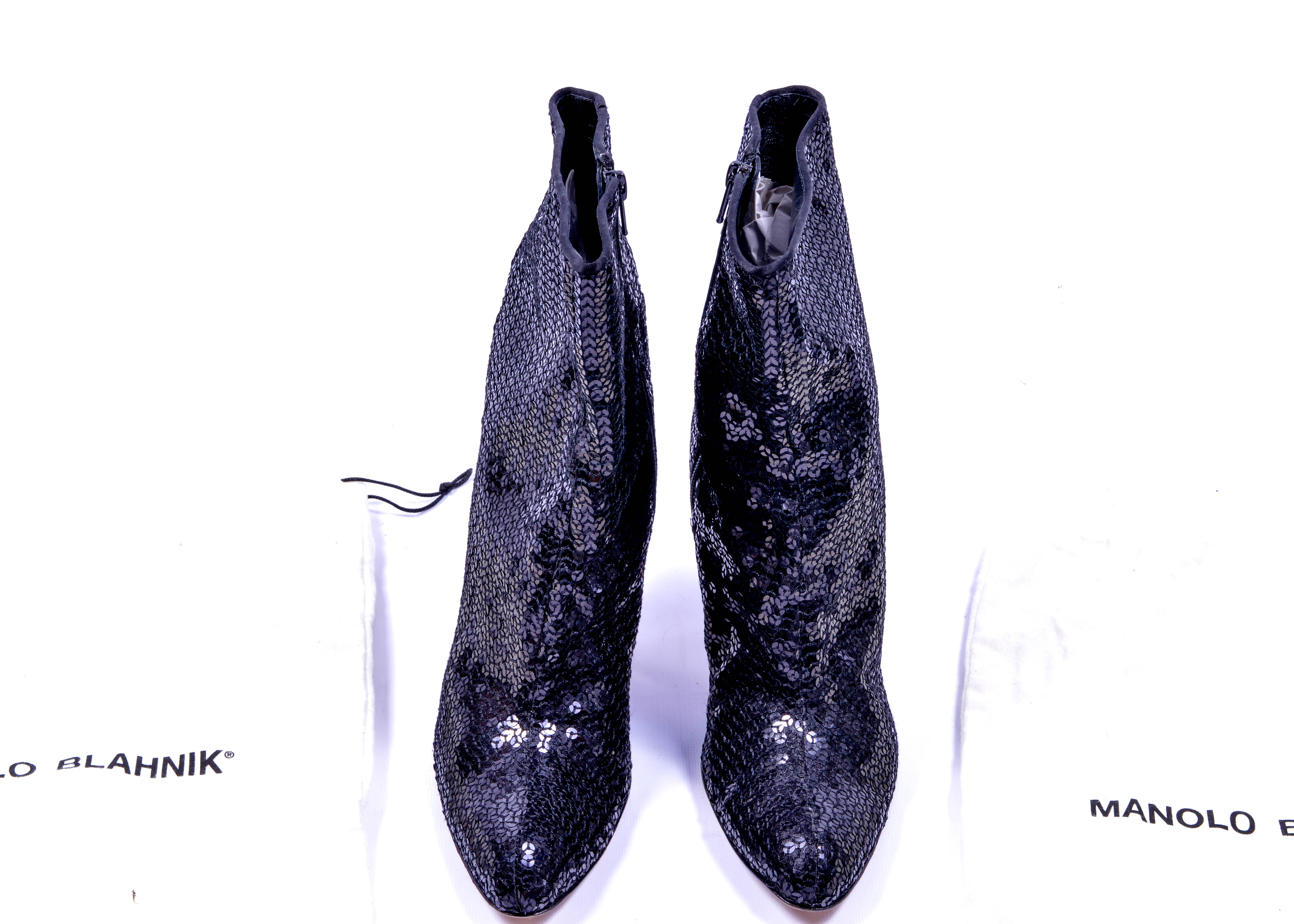 Manolo Blahnik Sequin Boots