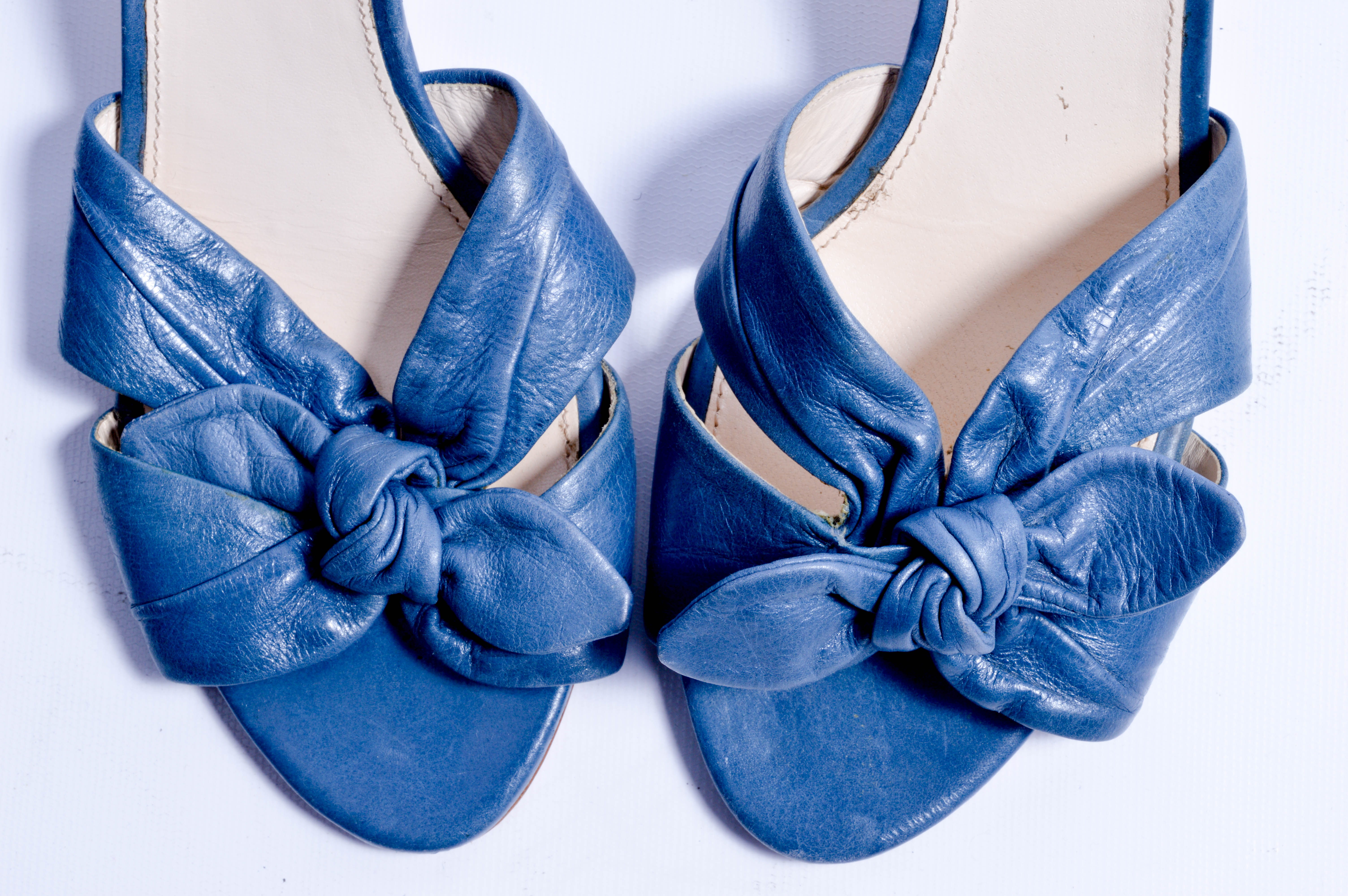 Prada Mules in Blue, Size 40