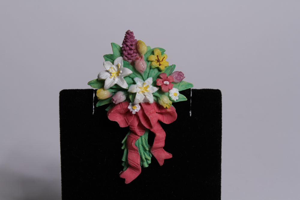 Set of Vintage Composition Ornament Jewelry Pieces