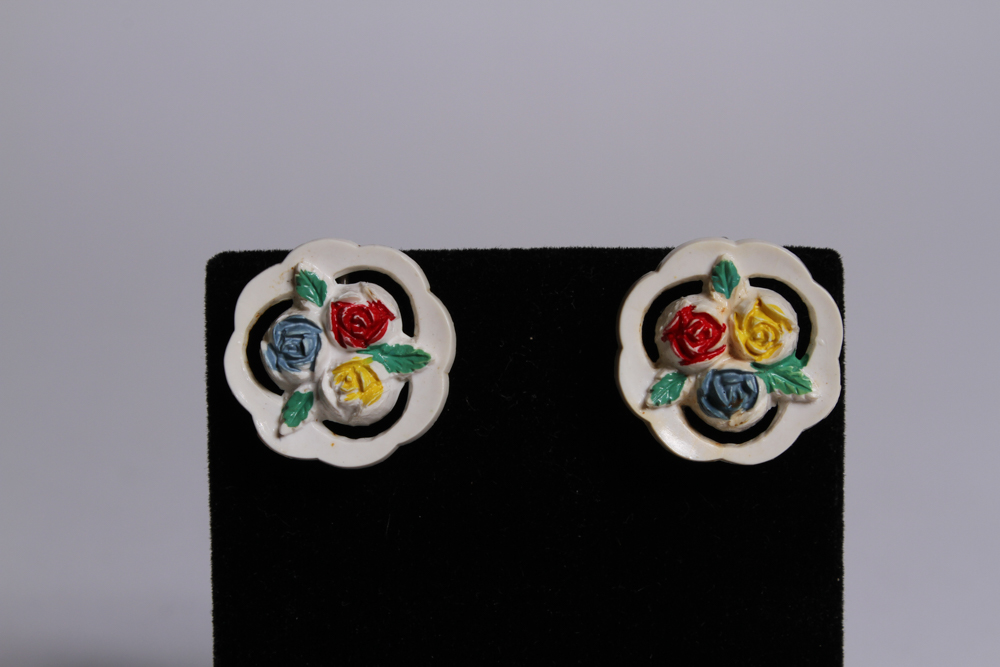 Set of Vintage Composition Ornament Jewelry Pieces