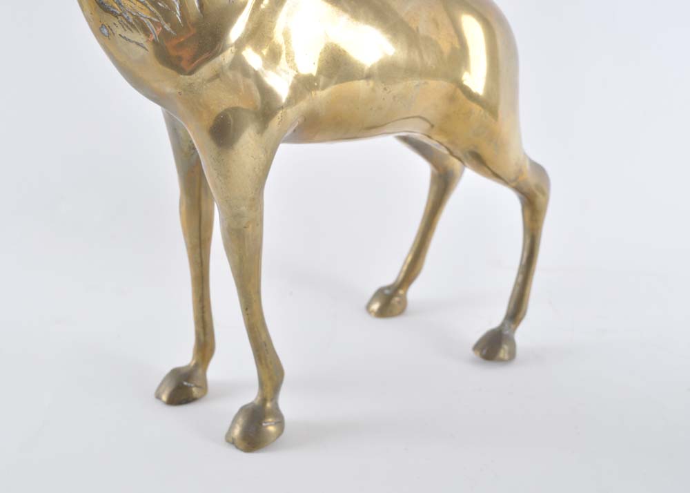 Brass Reindeer Buck and Doe