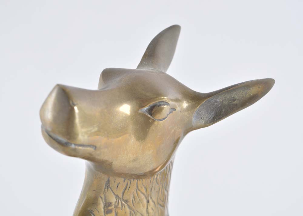 Brass Reindeer Buck and Doe