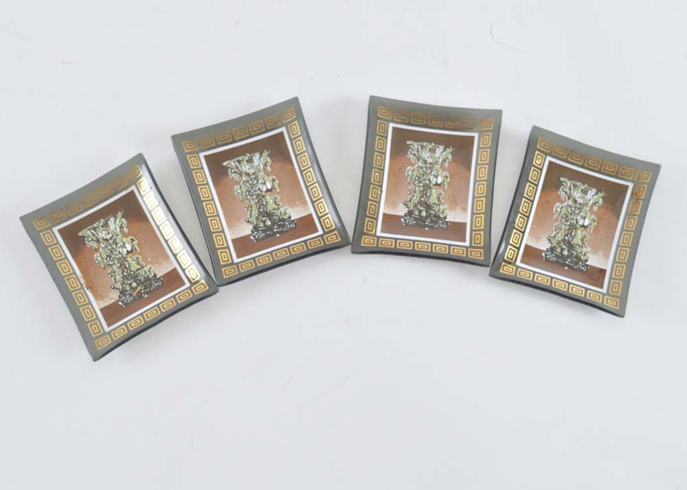 Set of Four Houze Art Glass Ash Receivers