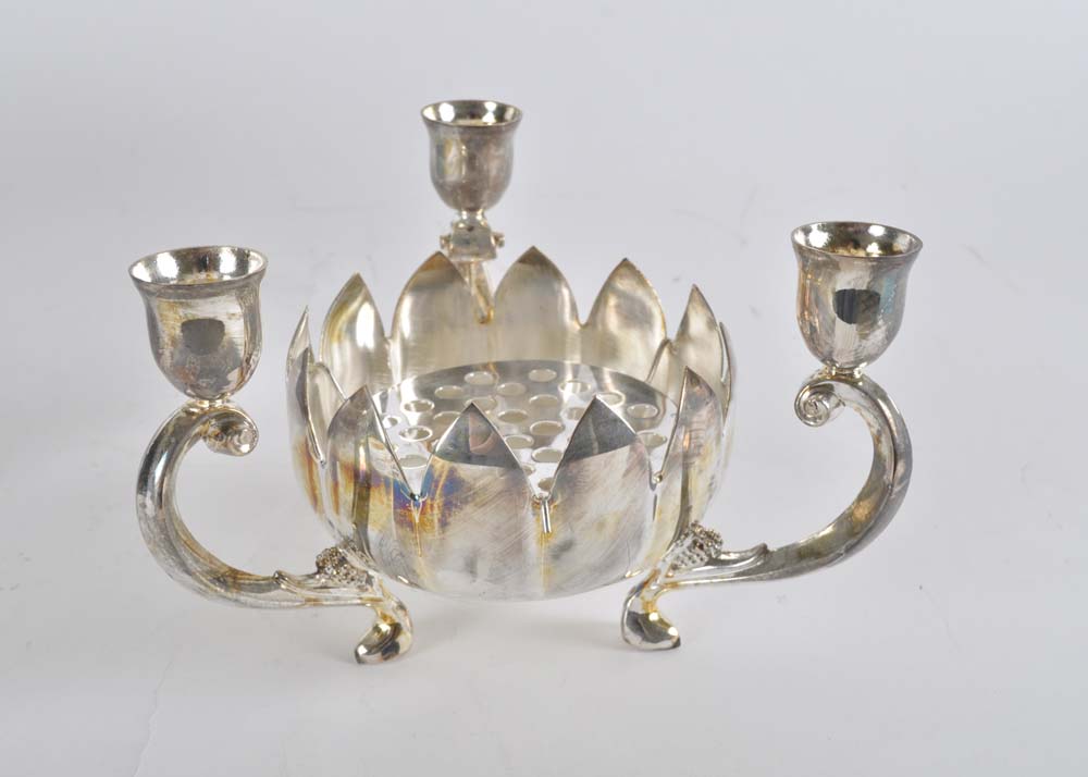 Pair of Silverplate Candelabra Arrangers