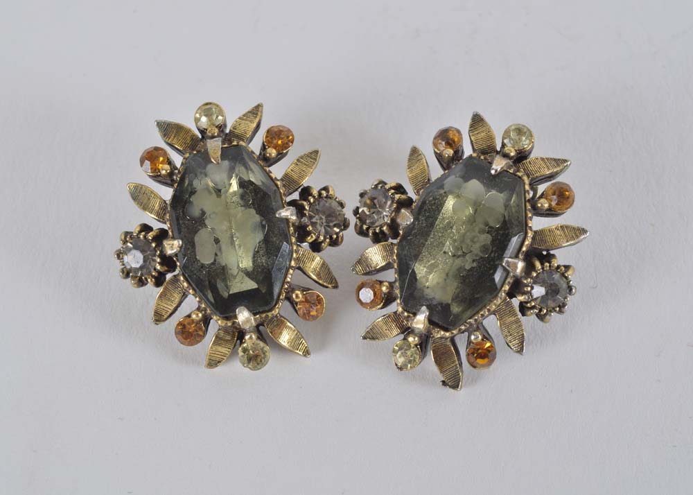 Florenza and Whiting and Davis Co. Clip-On Earrings