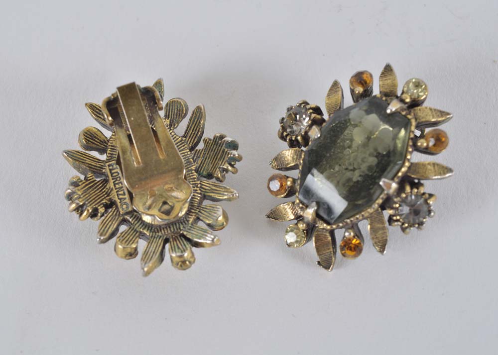 Florenza and Whiting and Davis Co. Clip-On Earrings