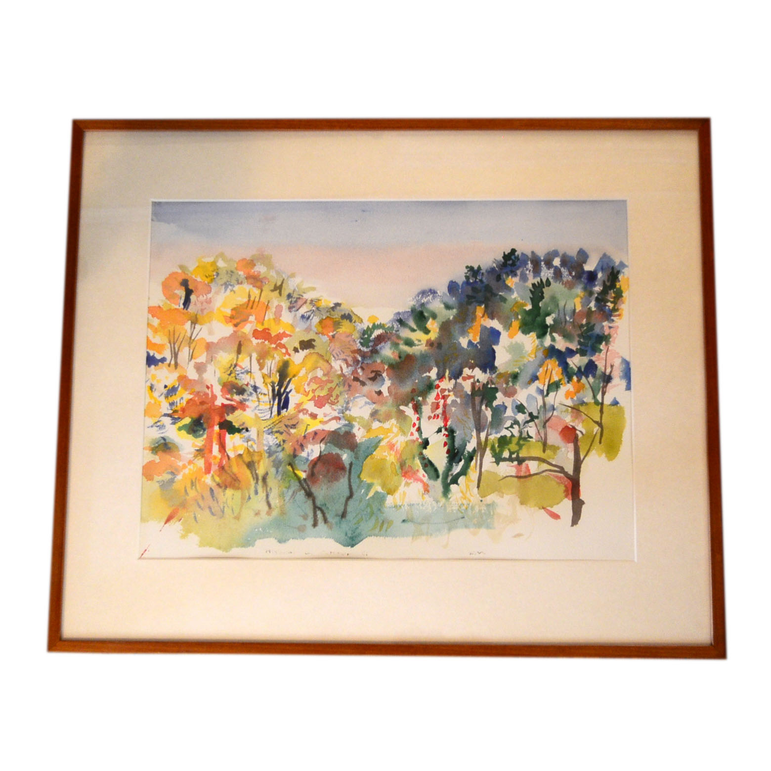 Original "Ithica in October" Watercolor by Fred Mitchell