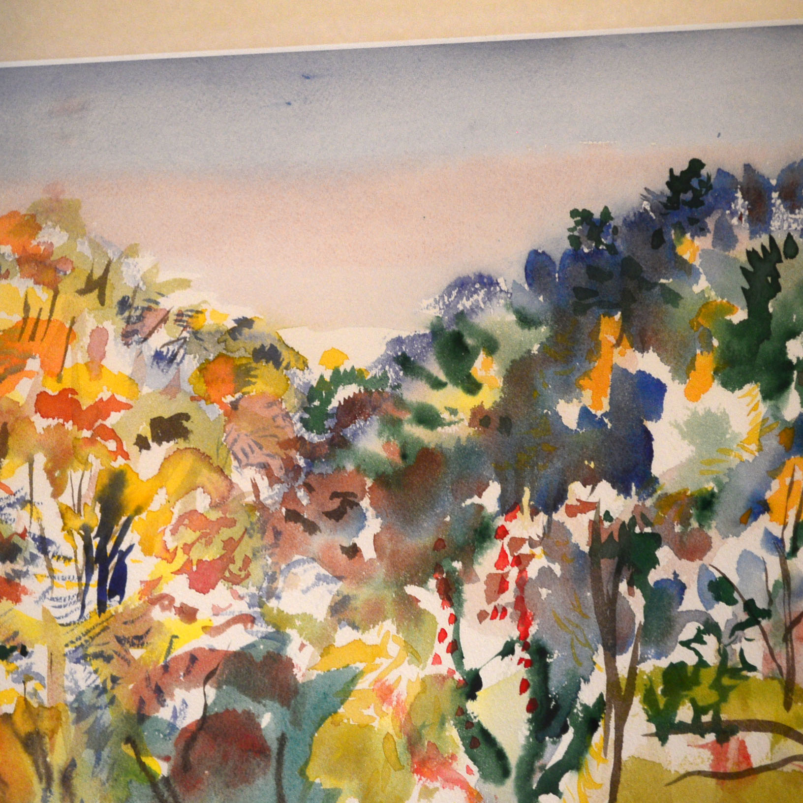 Original "Ithica in October" Watercolor by Fred Mitchell