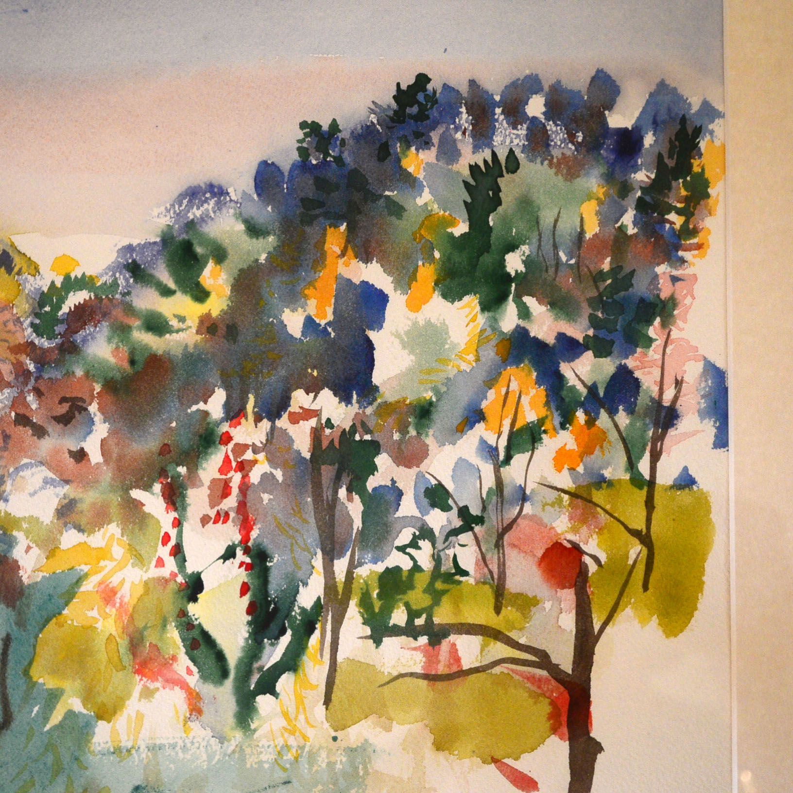 Original "Ithica in October" Watercolor by Fred Mitchell