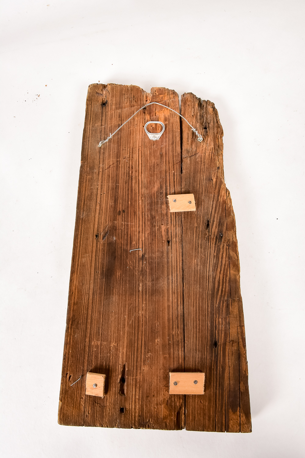 Original Signed Oil on Antique Wood Fragment