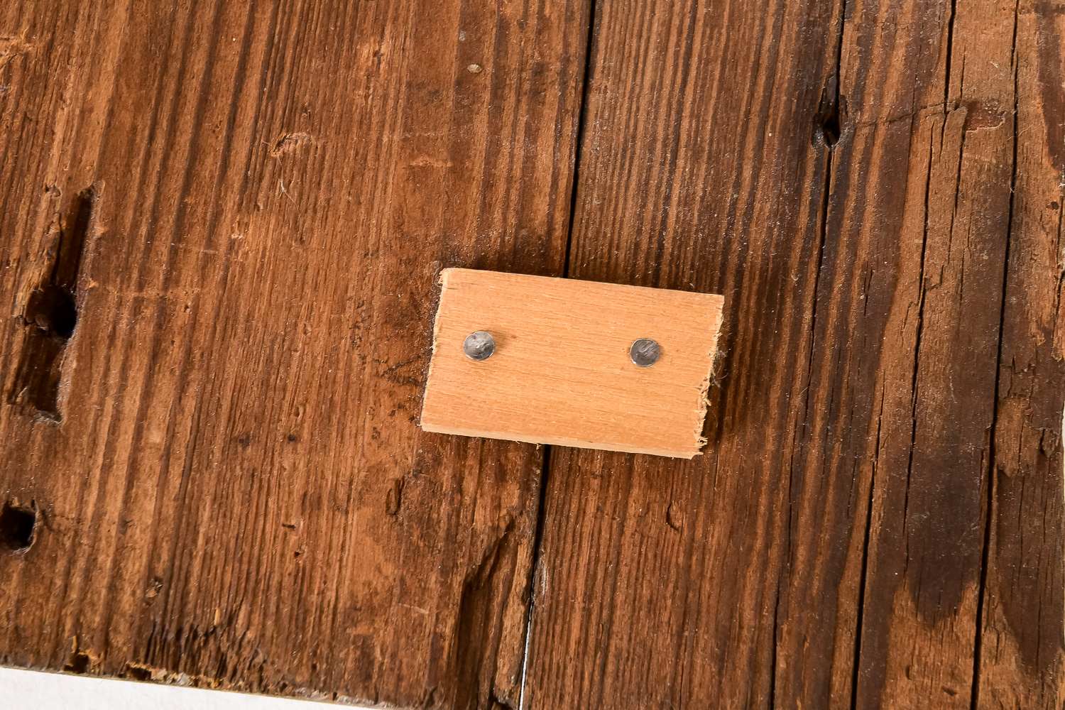 Original Signed Oil on Antique Wood Fragment