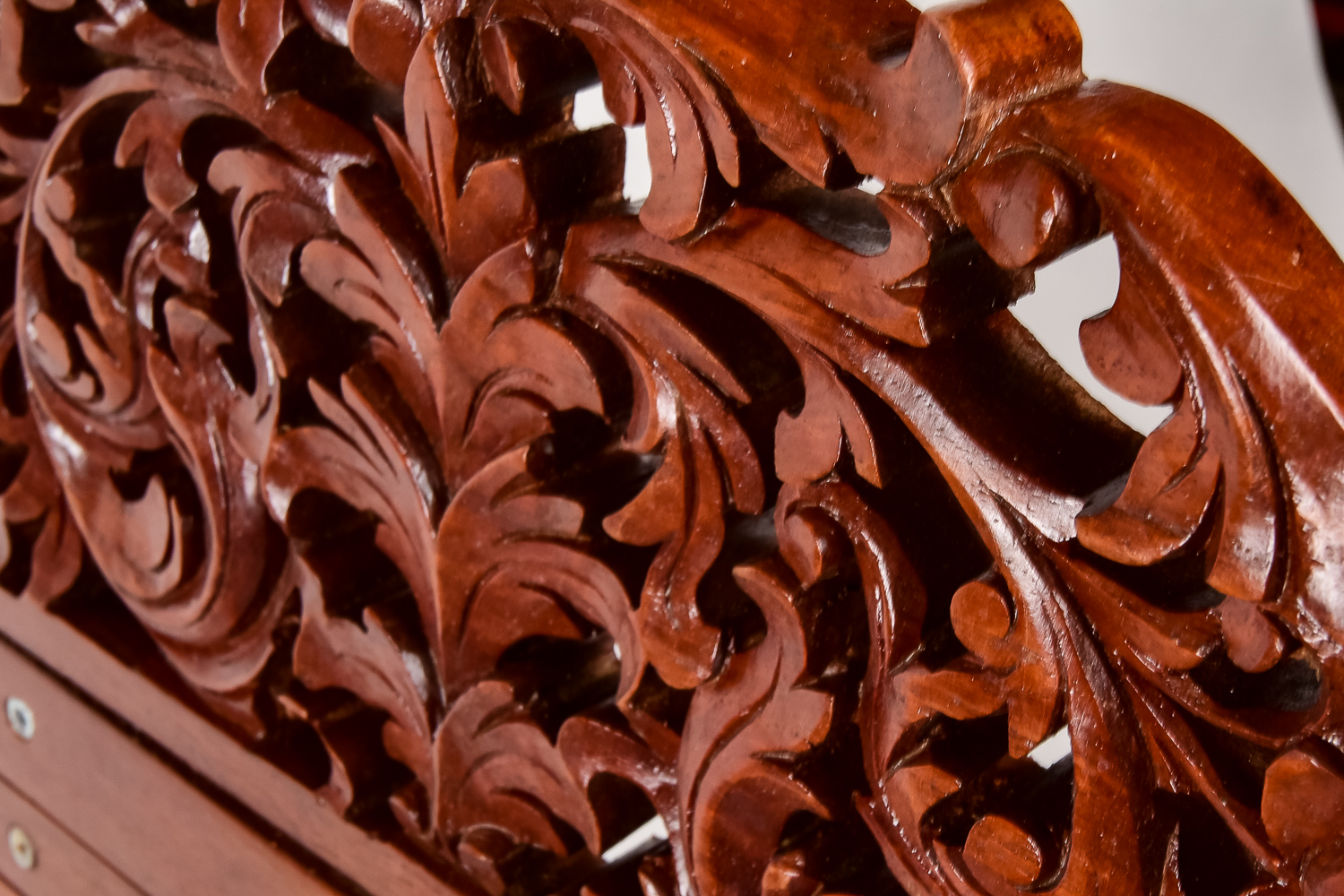 Matching Pair of Carved Deck Chairs