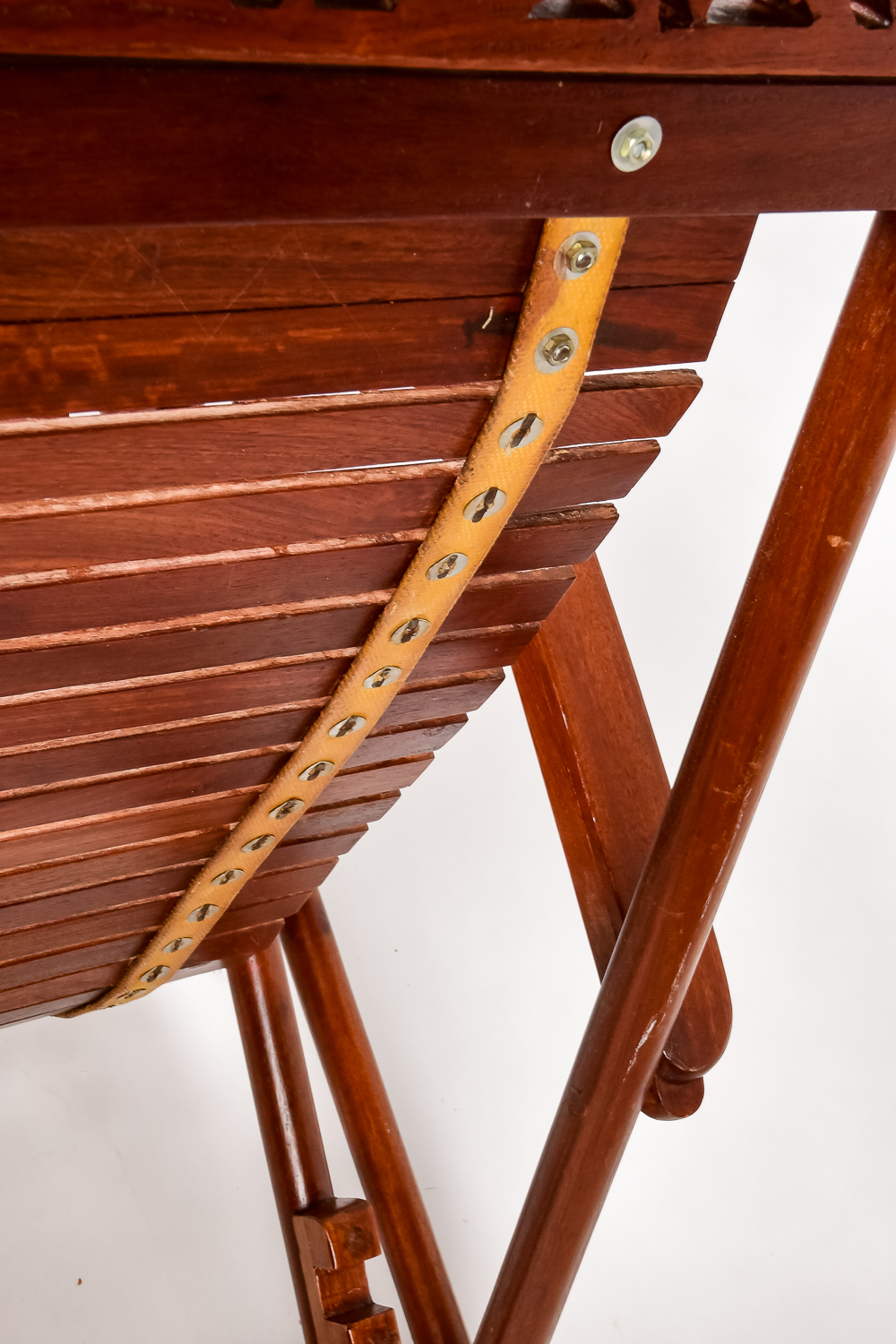 Matching Pair of Carved Deck Chairs