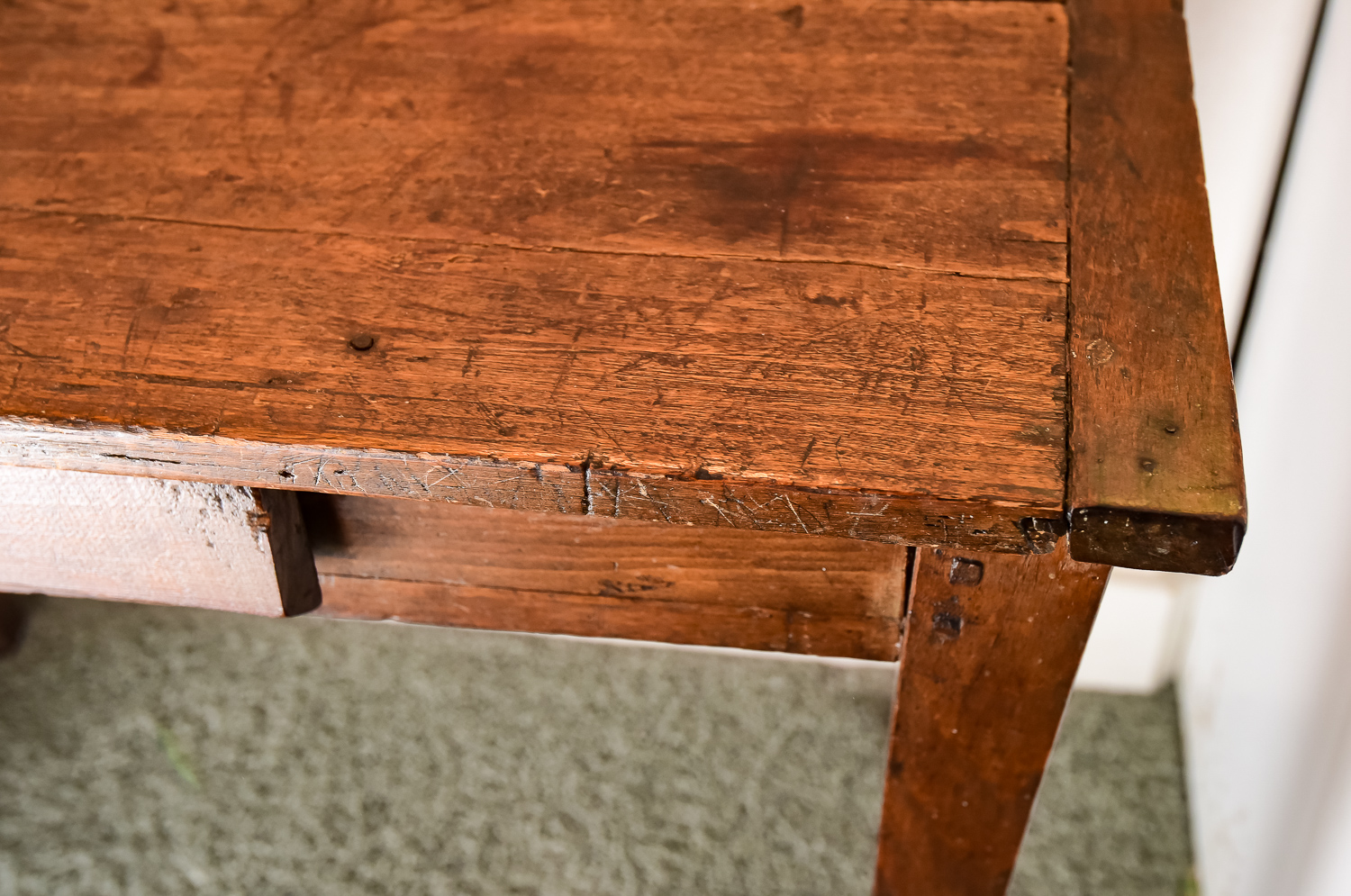 Antique Primitive Table and Stool