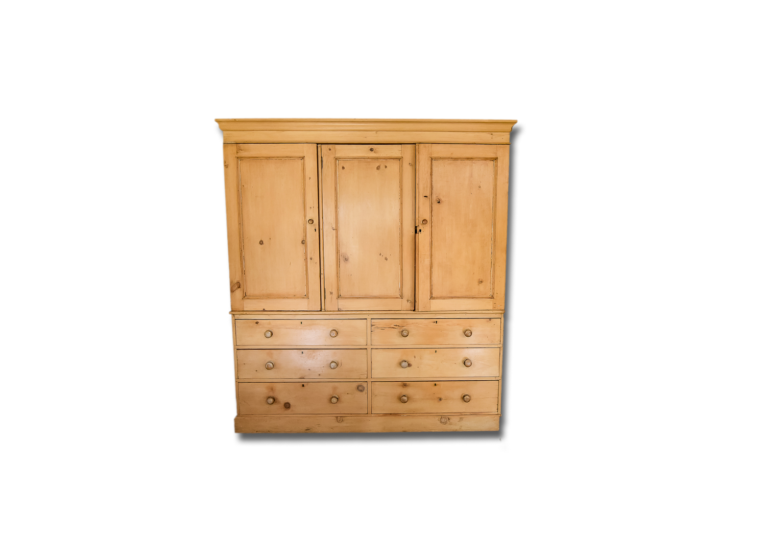 Early 19th C. English Pine Linen Press