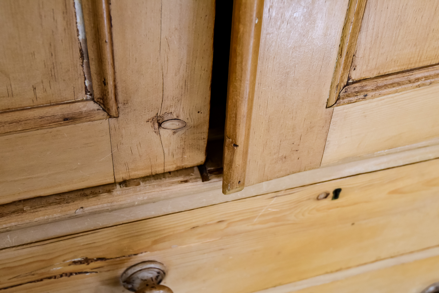 Early 19th C. English Pine Linen Press