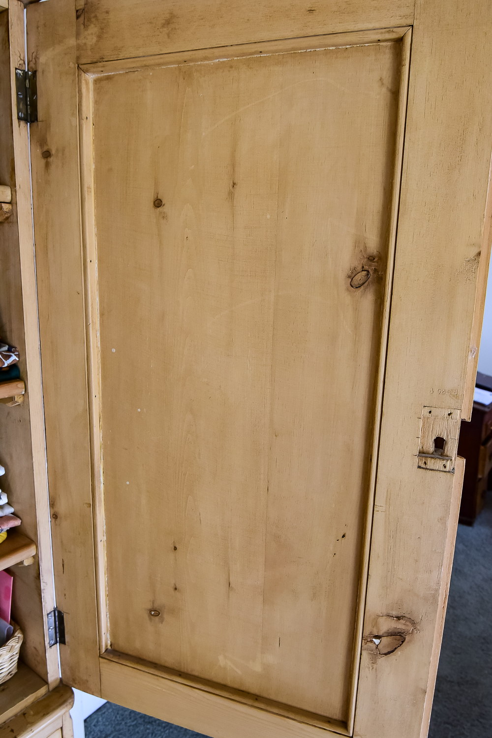 Early 19th C. English Pine Linen Press