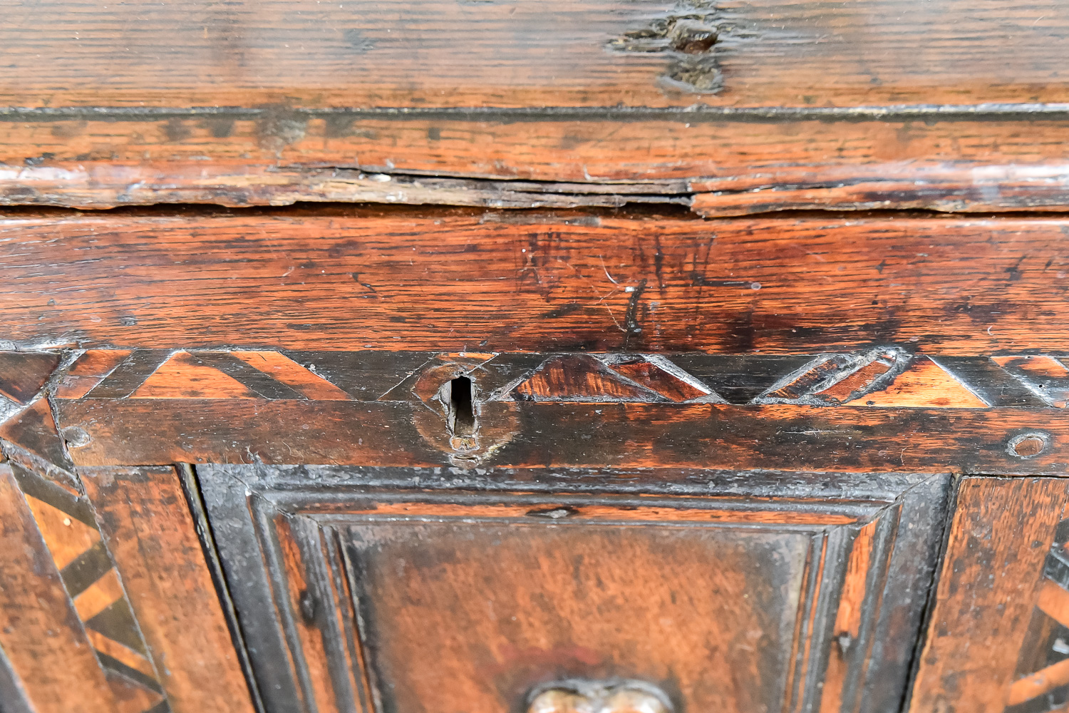 Early 18th C. English Oak Coffer