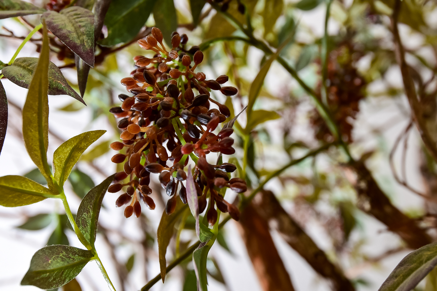 Faux Tree in a Wood Barrel