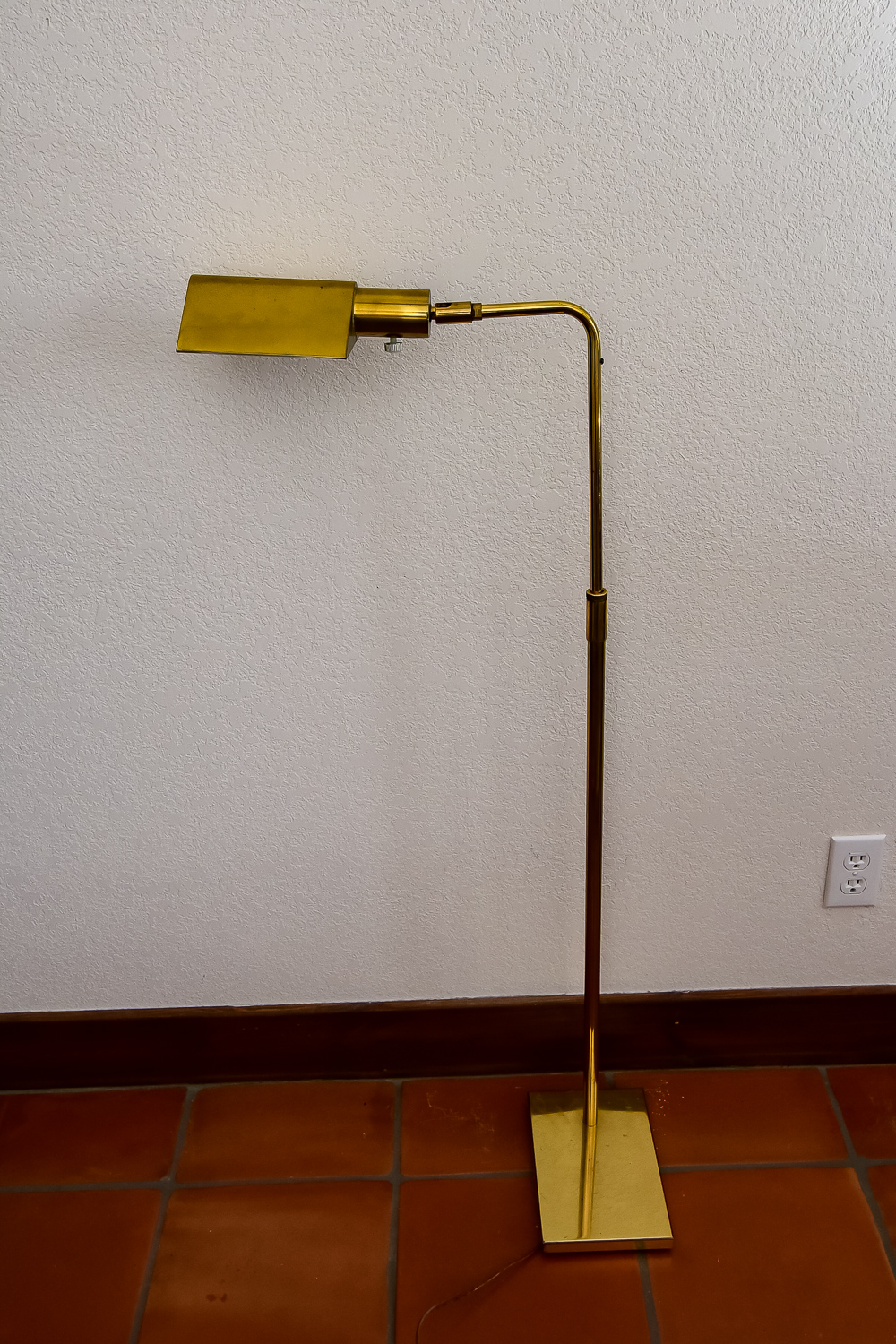 Brass Headboard and Floor Lamp