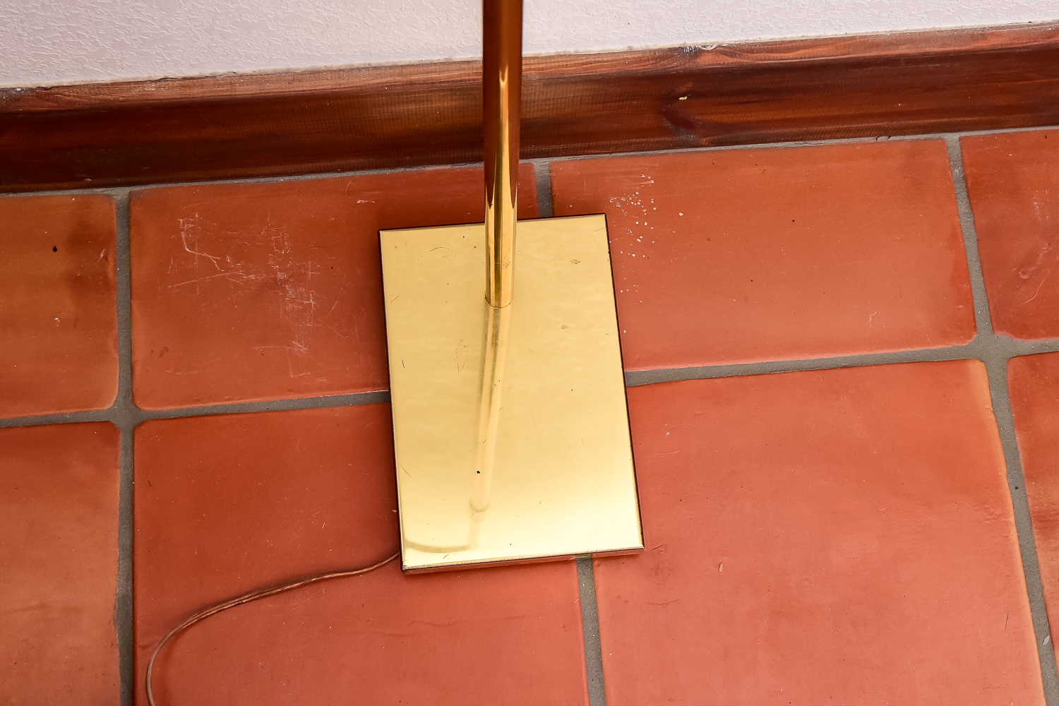 Brass Headboard and Floor Lamp
