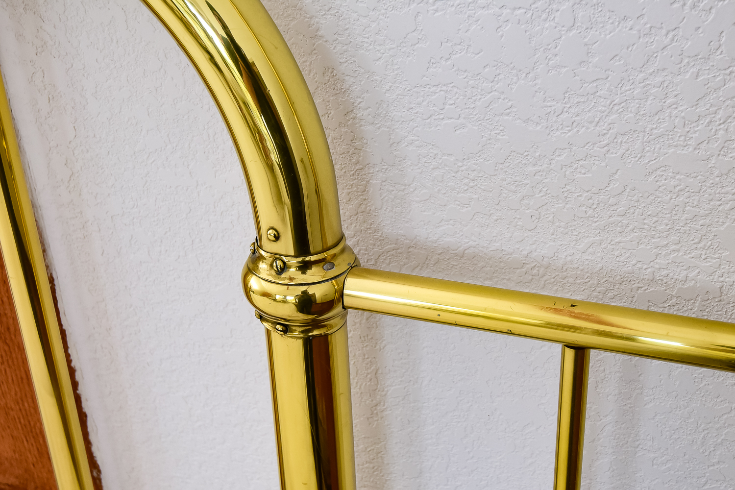 Brass Headboard and Floor Lamp