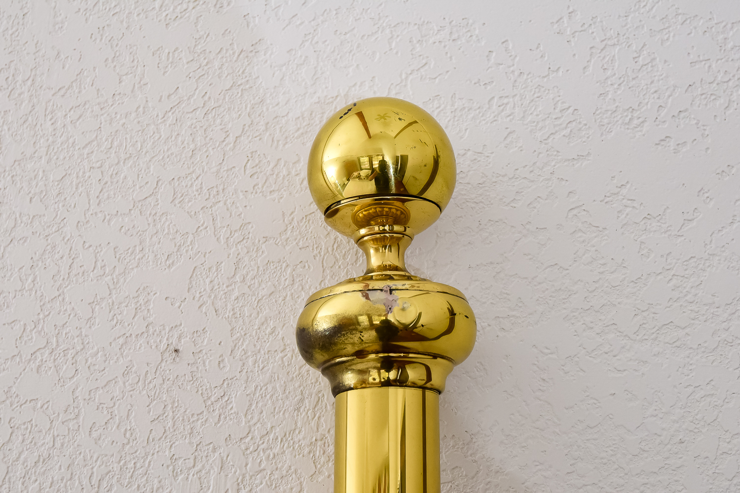 Brass Headboard and Floor Lamp