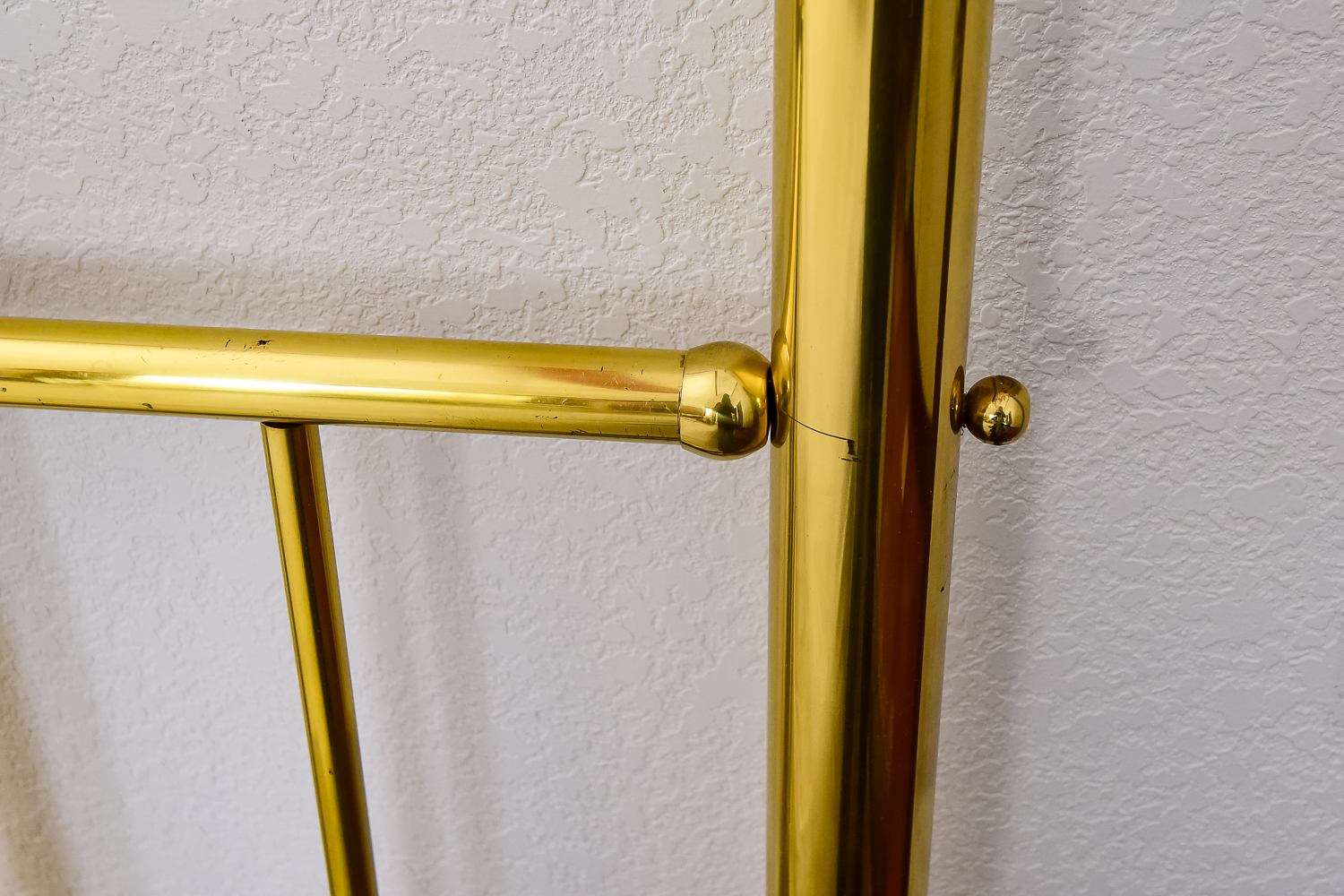 Brass Headboard and Floor Lamp