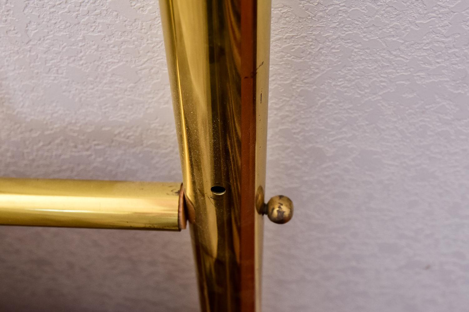 Brass Headboard and Floor Lamp