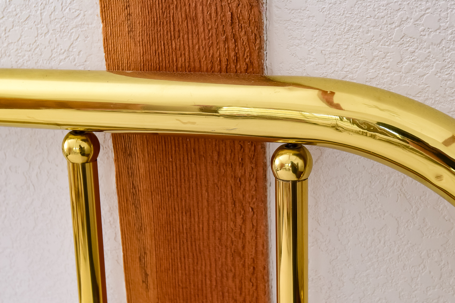 Brass Headboard and Floor Lamp