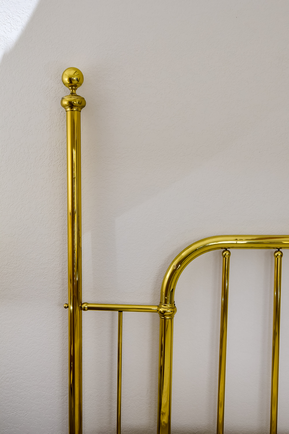 Brass Headboard and Floor Lamp