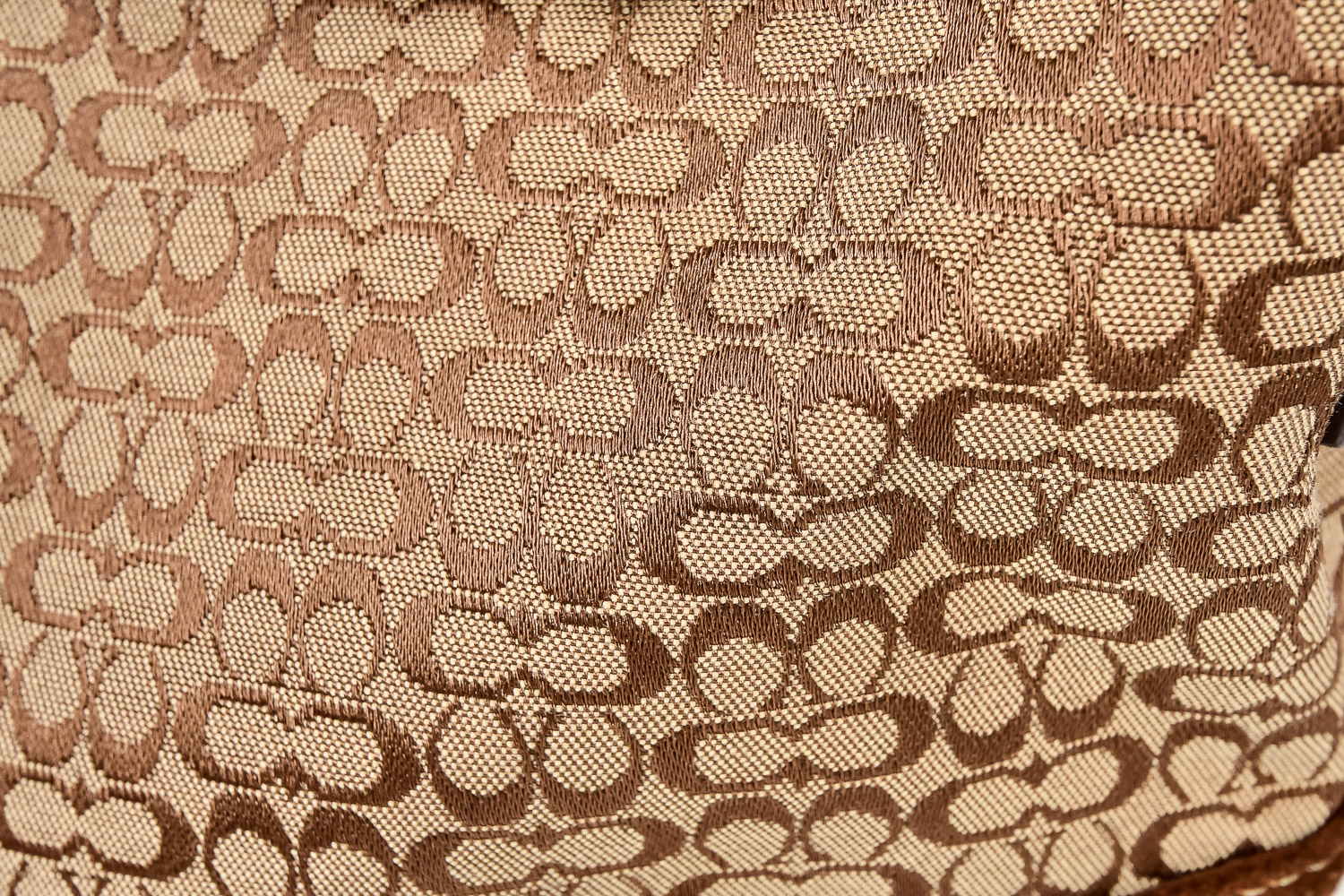 Brown Fabric and Leather Coach Bag